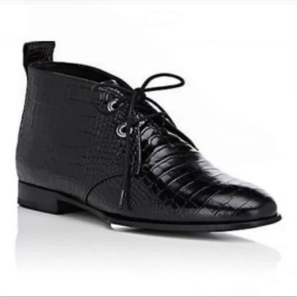 RAG & BONE Audrey embossed crocodile shoes desert boots 9 Chuka